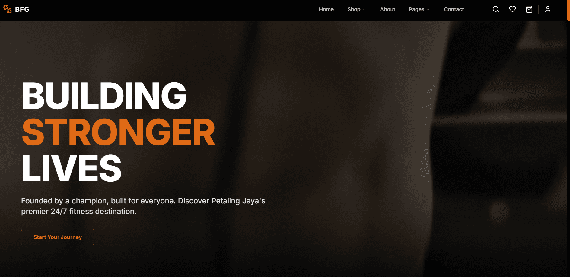 A dynamic and energetic gym website for BFG