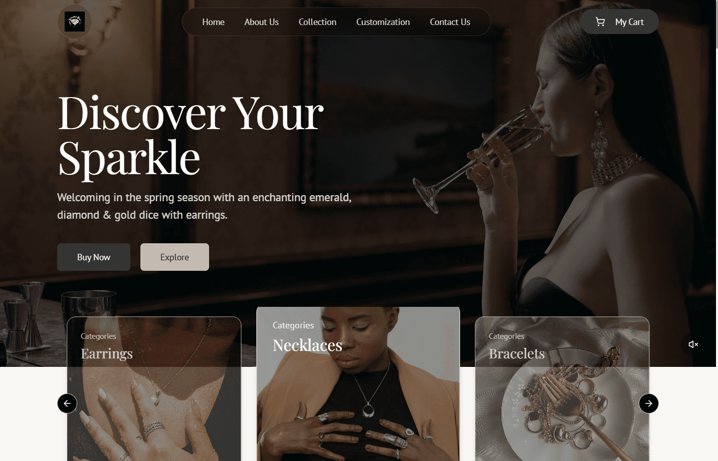 A luxurious jewelry brand website for Jewelwet Bear